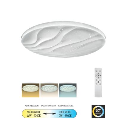 LED Zatemnitvena stropna svetilka LIKA LED/36W/230V 2700-6500K pr. 48 cm + Daljinski upravljalnik