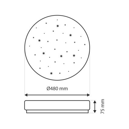 LED Zatemnitvena stropna svetilka LIKA LED/36W/230V 2700-6500K pr. 48 cm + Daljinski upravljalnik