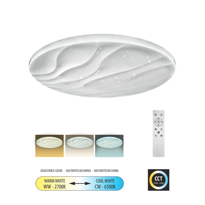 LED Zatemnitvena stropna svetilka LIKA LED/60W/230V 2700-6500K pr. 58 cm + Daljinski upravljalnik