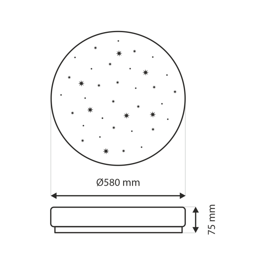 LED Zatemnitvena stropna svetilka LIKA LED/60W/230V 2700-6500K pr. 58 cm + Daljinski upravljalnik