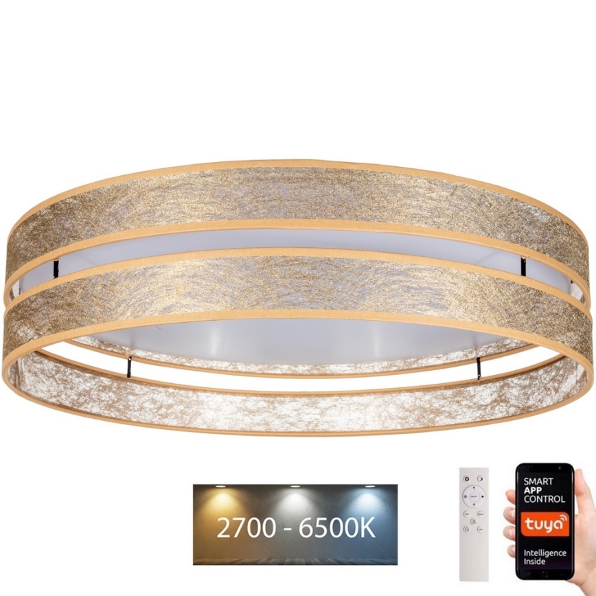 LED Zatemnitvena stropna svetilka LIMA LED/36W/230V 2700-6500K Wi-Fi Tuya + Daljinski upravljalnik zlata
