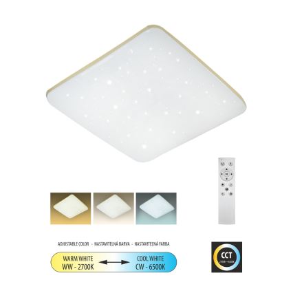 LED Zatemnitvena stropna svetilka MANA LED/36W/230V 2700-6500K 43x43 cm + Daljinski upravljalnik