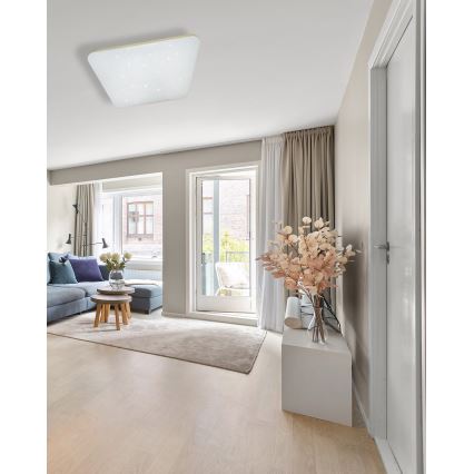 LED Zatemnitvena stropna svetilka MANA LED/60W/230V 2700-6500K 53x53 cm + Daljinski upravljalnik