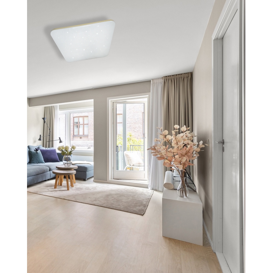LED Zatemnitvena stropna svetilka MANA LED/60W/230V 2700-6500K 53x53 cm + Daljinski upravljalnik