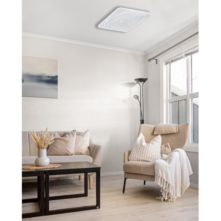 LED Zatemnitvena stropna svetilka NERIS LED/36W/230V 2700-6500K 43x43 cm + Daljinski upravljalnik