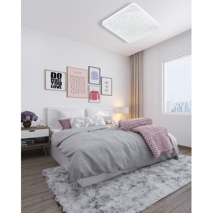 LED Zatemnitvena stropna svetilka NERIS LED/36W/230V 2700-6500K 43x43 cm + Daljinski upravljalnik