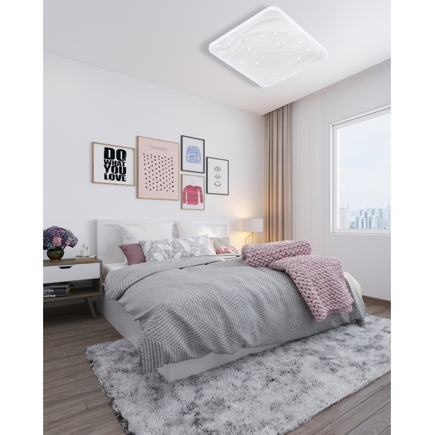 LED Zatemnitvena stropna svetilka NERIS LED/36W/230V 2700-6500K 43x43 cm + Daljinski upravljalnik