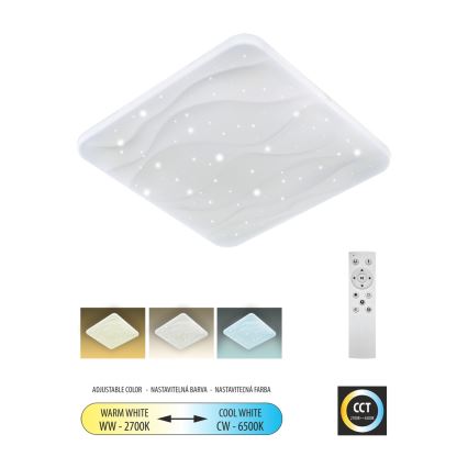 LED Zatemnitvena stropna svetilka NERIS LED/36W/230V 2700-6500K 43x43 cm + Daljinski upravljalnik