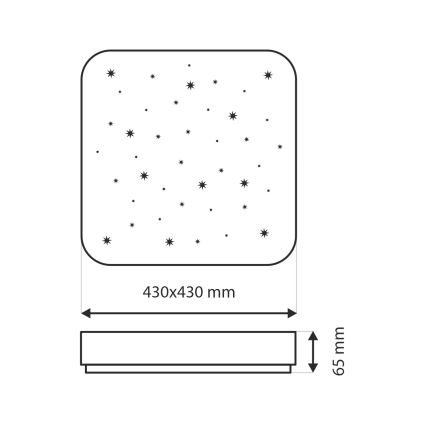 LED Zatemnitvena stropna svetilka NERIS LED/36W/230V 2700-6500K 43x43 cm + Daljinski upravljalnik