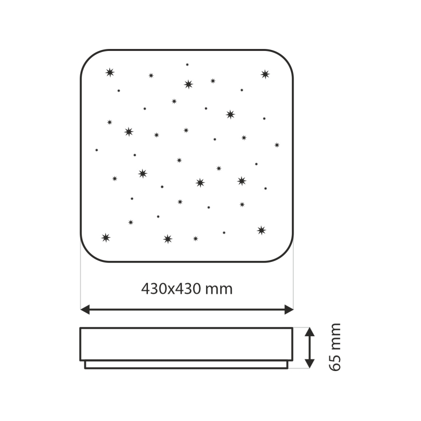 LED Zatemnitvena stropna svetilka NERIS LED/36W/230V 2700-6500K 43x43 cm + Daljinski upravljalnik