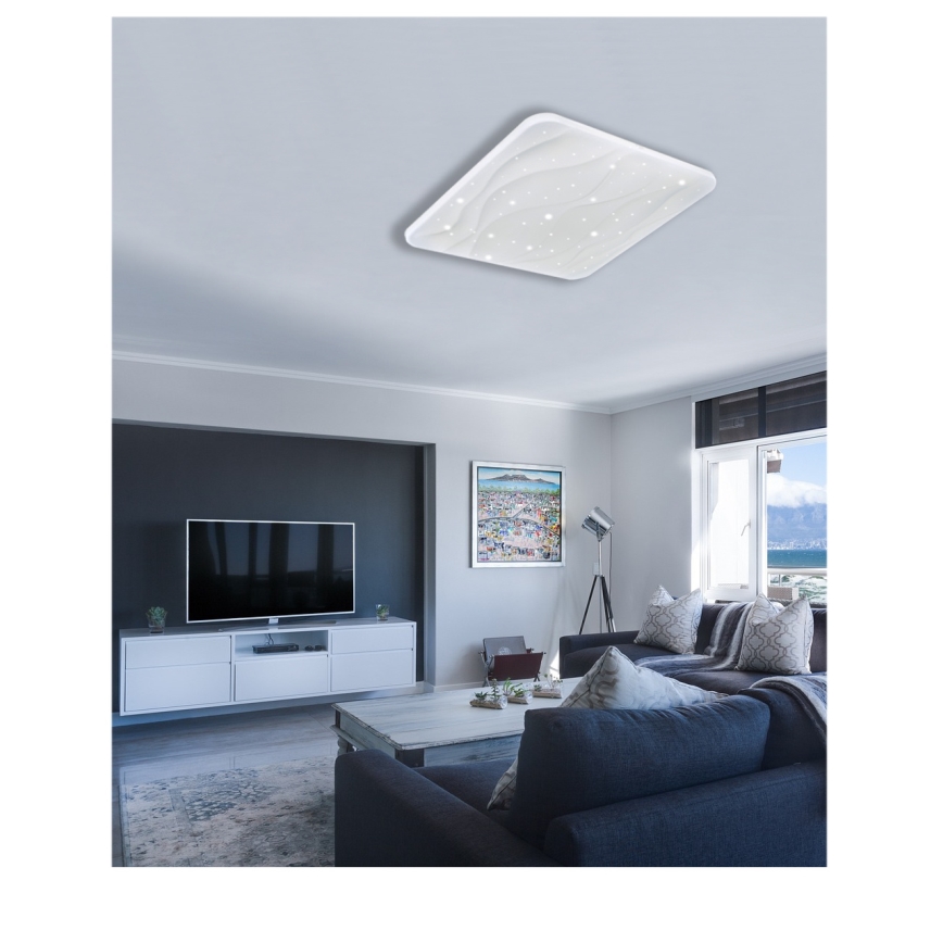 LED Zatemnitvena stropna svetilka NERIS LED/60W/230V 2700-6500K 53x53 cm + Daljinski upravljalnik