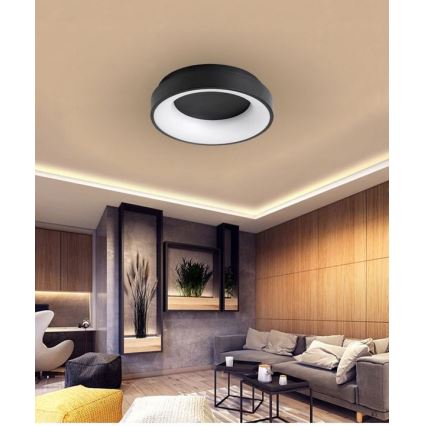 LED Zatemnitvena stropna svetilka NOVA LED/54W/230V 3000-6500K črna + Daljinski upravljalnik