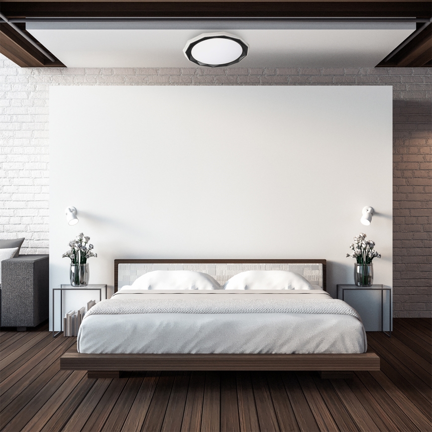 LED Zatemnitvena stropna svetilka OSCAR LED/45W/230V 3000-6000K črna + Daljinski upravljalnik
