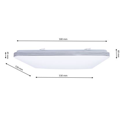 LED Zatemnitvena stropna svetilka PALERMO LED/72W/230V + Daljinski upravljalnik