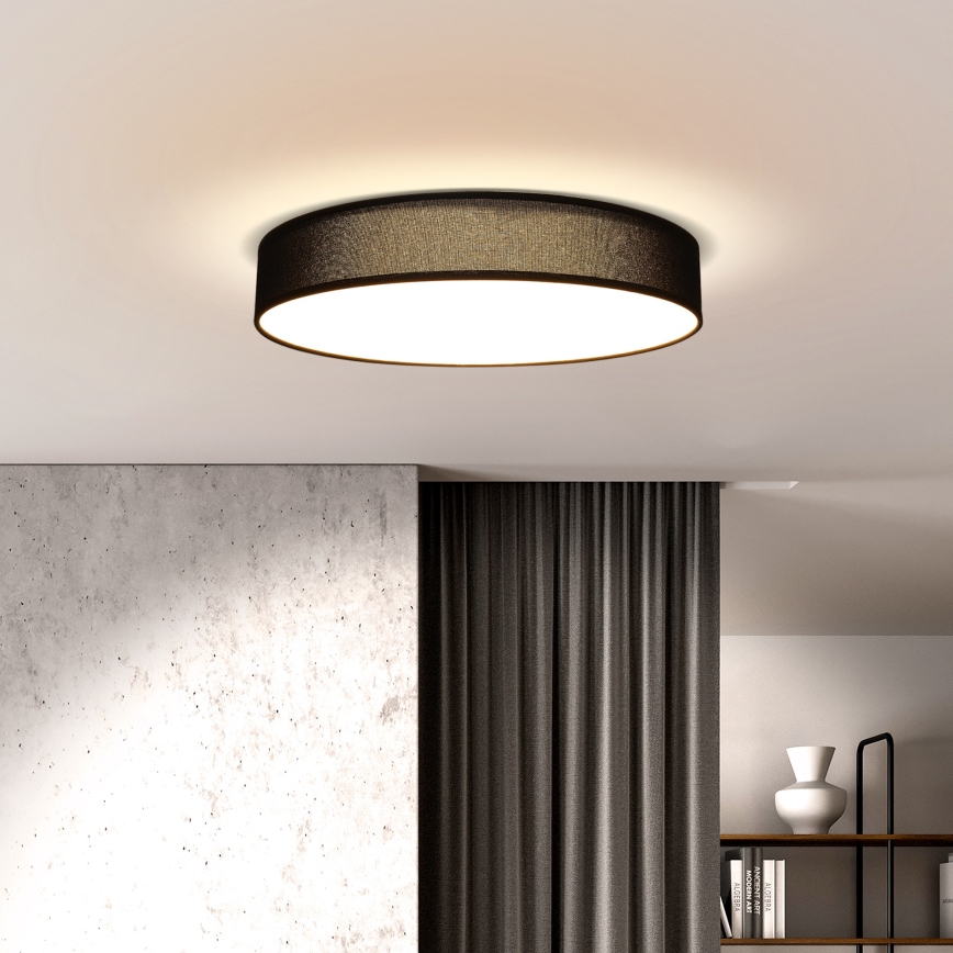 LED Zatemnitvena stropna svetilka PENLEY LED/48W/230V 3000-6500K pr. 40 cm črna + Daljinski upravljalnik