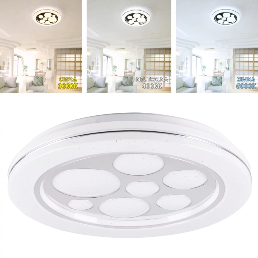 LED Zatemnitvena stropna svetilka PLANET LED/72W/230V pr. 48 cm 3000-6500K + Daljinski upravljalnik