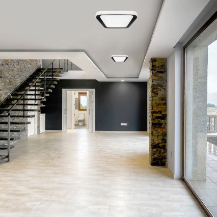 LED Zatemnitvena stropna svetilka QUADRO LED/38W/230V 3000-6000K bela/črna + Daljinski upravljalnik