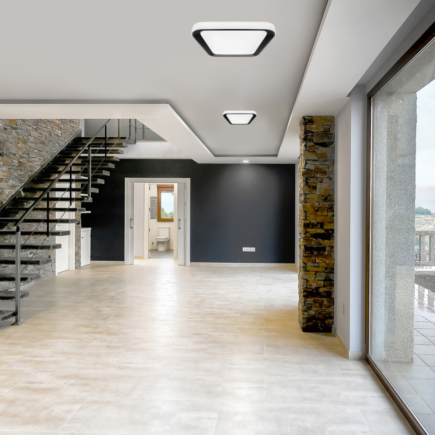 LED Zatemnitvena stropna svetilka QUADRO LED/38W/230V 3000-6000K bela/črna + Daljinski upravljalnik