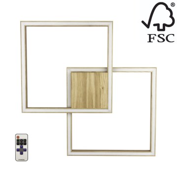 LED Zatemnitvena stropna svetilka RAMME LED/48W/230V + Daljinski upravljalnik mat hrast - FSC certifikat