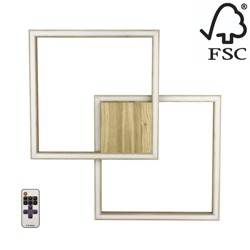 LED Zatemnitvena stropna svetilka RAMME LED/48W/230V + Daljinski upravljalnik mat hrast - FSC certifikat