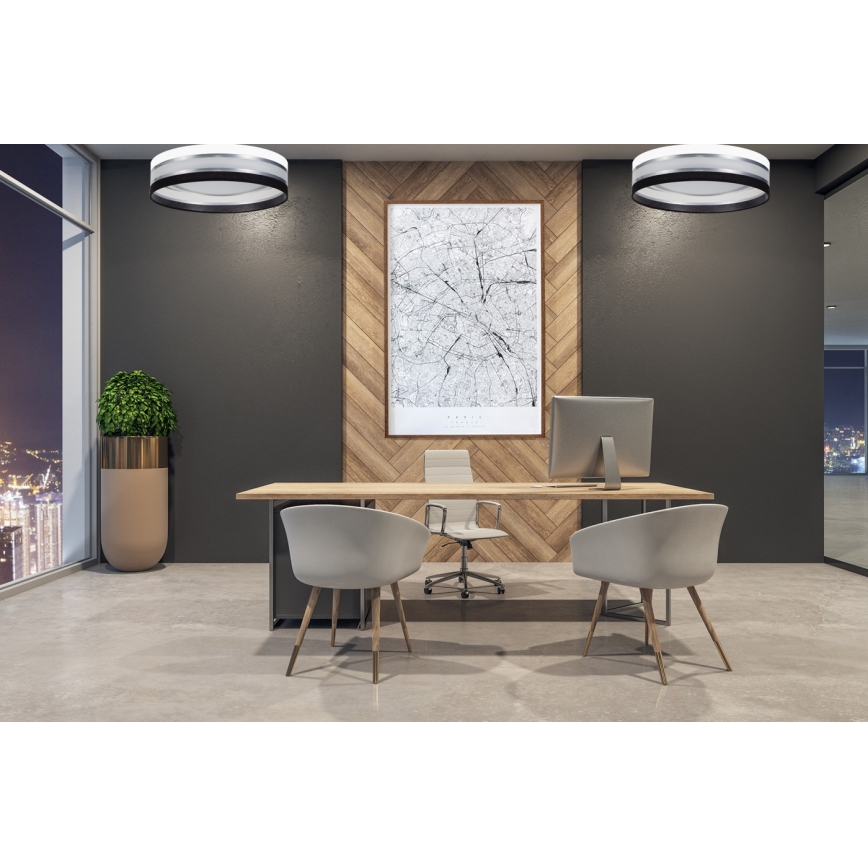 LED Zatemnitvena stropna svetilka SMART CORAL LED/24W/230V Wi-Fi Tuya črna/bela +Daljinski upravljalnik