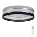 LED Zatemnitvena stropna svetilka SMART CORAL LED/24W/230V črna/siva + Daljinski upravljalnik