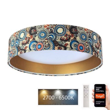 LED Zatemnitvena stropna svetilka SMART GALAXY LED/24W/230V pr. 45 cm 2700-6500K Wi-Fi Tuya + Daljinski upravljalnik