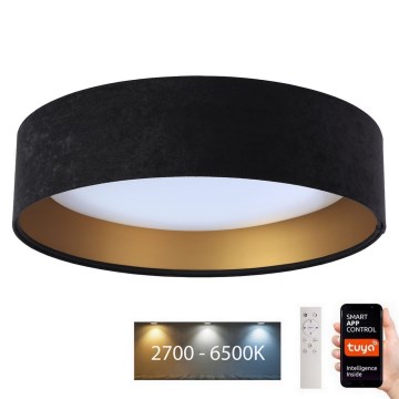 LED Zatemnitvena stropna svetilka SMART GALAXY LED/36W/230V pr. 55 cm 2700-6500K Wi-Fi Tuya črna/zlata + Daljinski upravljalnik