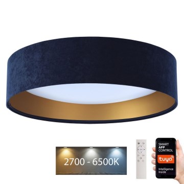 LED Zatemnitvena stropna svetilka SMART GALAXY LED/36W/230V pr. 55 cm 2700-6500K Wi-Fi Tuya modra/zlata + Daljinski upravljalnik