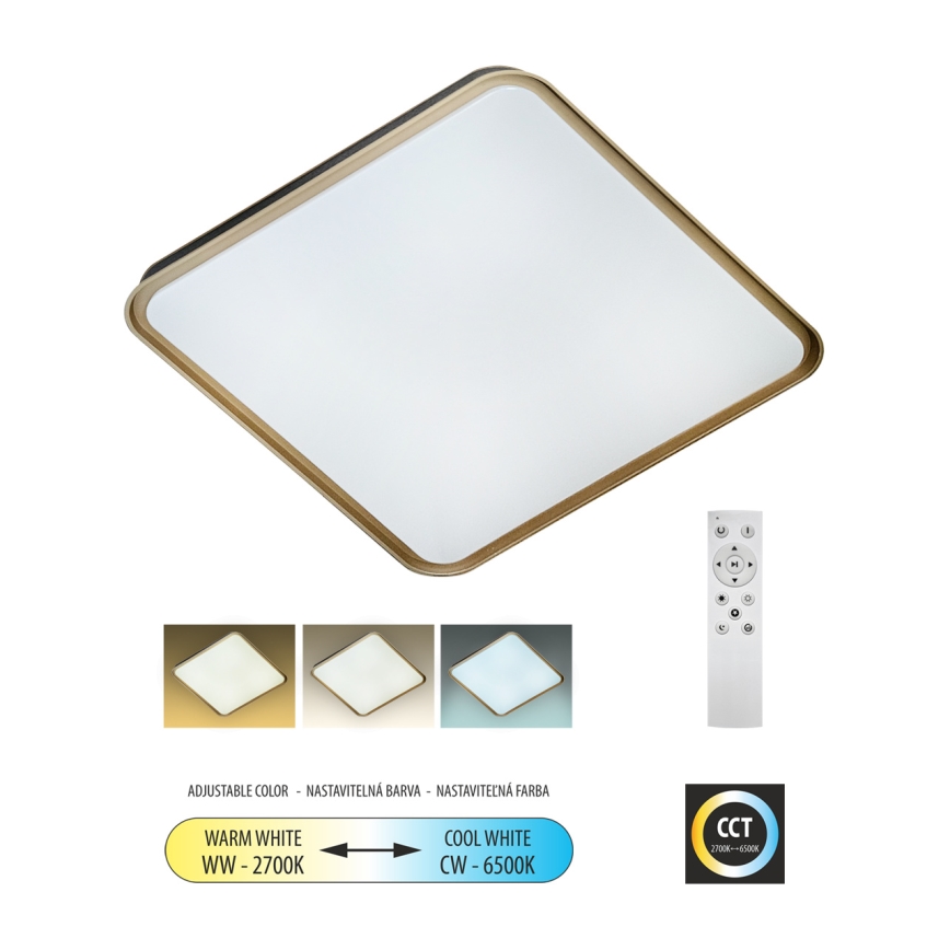 LED Zatemnitvena stropna svetilka UNA LED/60W/230V 2700-6500K 50x50 cm + Daljinski upravljalnik