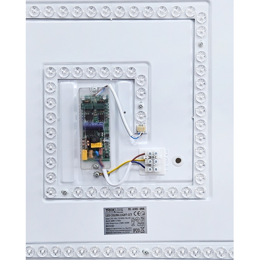 LED Zatemnitvena stropna svetilka UNA LED/60W/230V 2700-6500K 50x50 cm + Daljinski upravljalnik