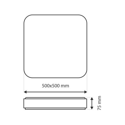 LED Zatemnitvena stropna svetilka UNA LED/60W/230V 2700-6500K 50x50 cm + Daljinski upravljalnik