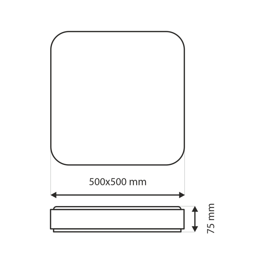 LED Zatemnitvena stropna svetilka UNA LED/60W/230V 2700-6500K 50x50 cm + Daljinski upravljalnik