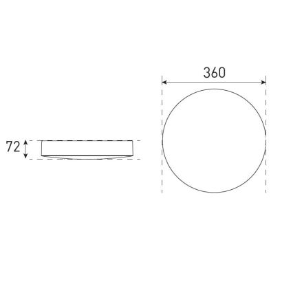 LED Kopalniška zatemnitvena stropna svetilka VARIO LUMO LED/13/18W/230V 3000/4000/5700K pr. 36 cm IP44 črna