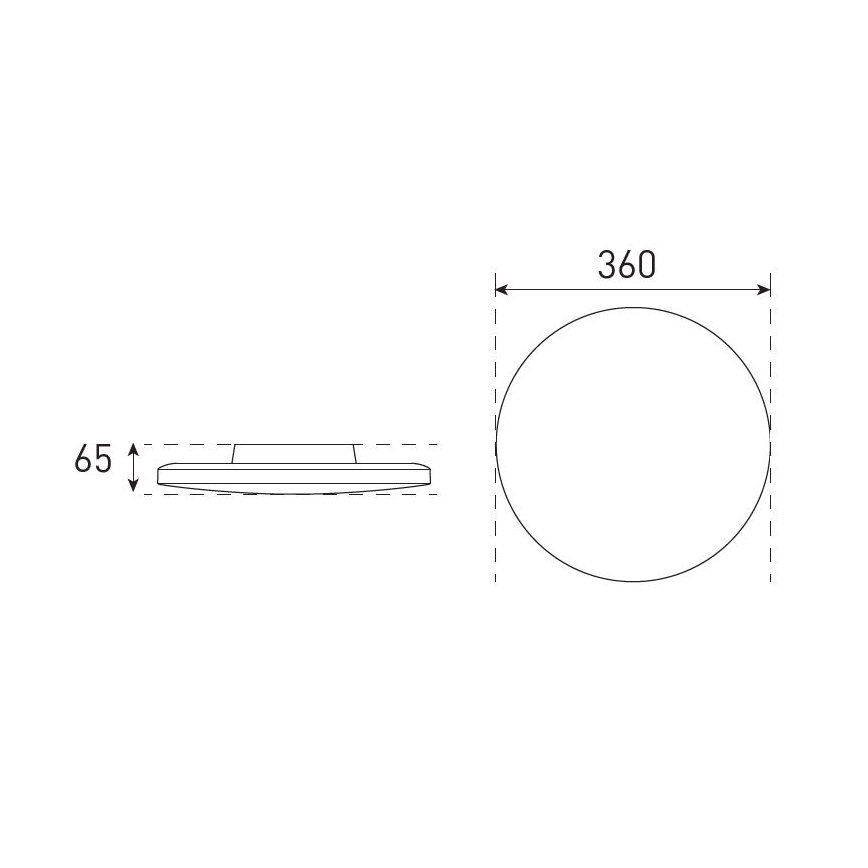 LED Kopalniška zatemnitvena stropna svetilka VARIO NOVA LED/13/18W/230V 3000/4000/5700K pr. 36 cm IP44 črna