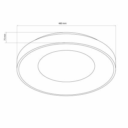 LED Kopalniška zatemnitvena stropna svetilka WITOLD LED/72W/230V pr. 48 cm 3000-6000K IP44 + Daljinski upravljalnik