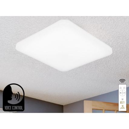 LED Zatemnitvena stropna svetilka z glasovnim nadzorom OPAL LED/48W/230V 2700-6500K bela + Daljinski upravljalnik