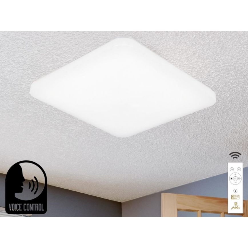 LED Zatemnitvena stropna svetilka z glasovnim nadzorom OPAL LED/48W/230V 2700-6500K bela + Daljinski upravljalnik