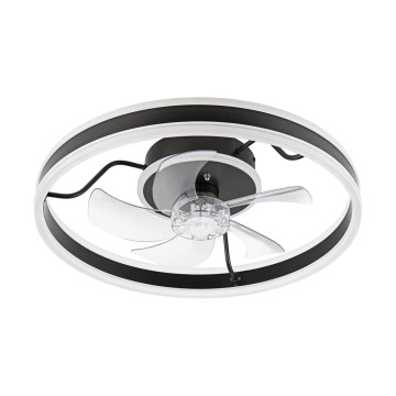 LED Zatemnitvena stropna svetilka z ventilatorjem APOLLO LED/38W/230V črna + Daljinski upravljalnik