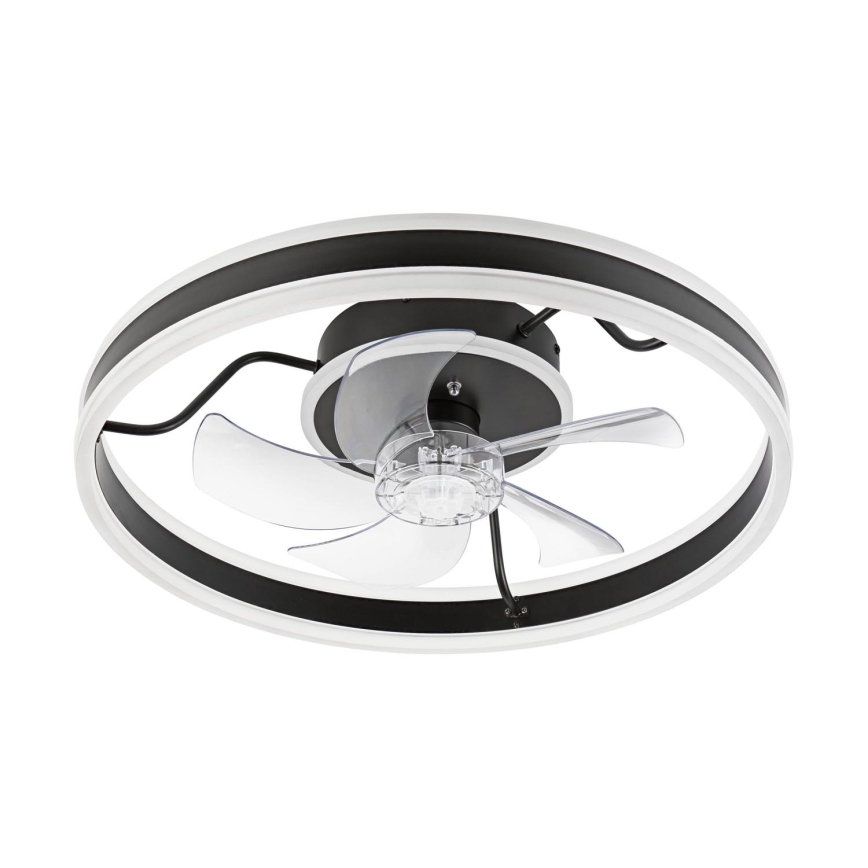 LED Zatemnitvena stropna svetilka z ventilatorjem APOLLO LED/38W/230V črna + Daljinski upravljalnik