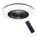 LED Zatemnitvena stropna svetilka z ventilatorjem ARIA LED/38W/230V 3000-6000K črna/bela + Daljinski upravljalnik