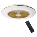LED Zatemnitvena stropna svetilka z ventilatorjem ARIA LED/38W/230V 3000-6000K zlata + Daljinski upravljalnik