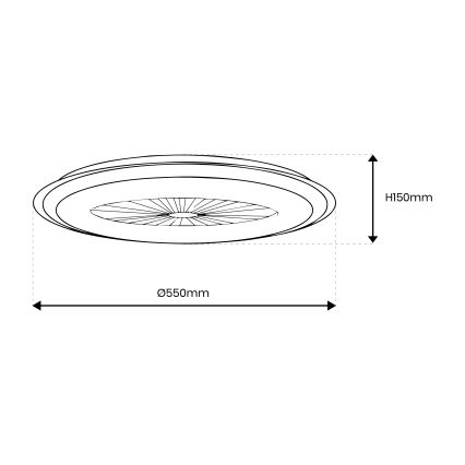 LED Zatemnitvena stropna svetilka z ventilatorjem ARIA LED/38W/230V 3000-6000K bela + Daljinski upravljalnik