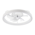 LED Zatemnitvena stropna svetilka z ventilatorjem FARGO LED/37W/230V bela + Daljinski upravljalnik