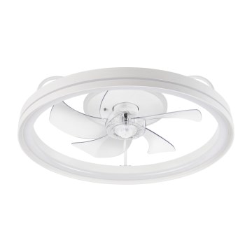 LED Zatemnitvena stropna svetilka z ventilatorjem FARGO LED/37W/230V bela + Daljinski upravljalnik