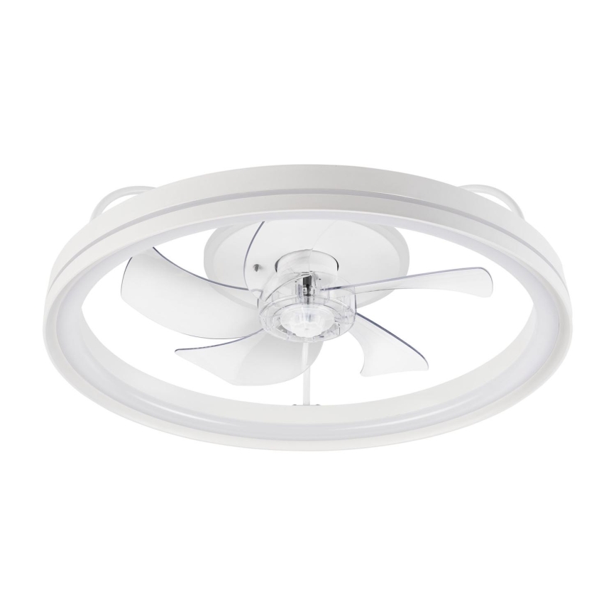 LED Zatemnitvena stropna svetilka z ventilatorjem FARGO LED/37W/230V bela + Daljinski upravljalnik