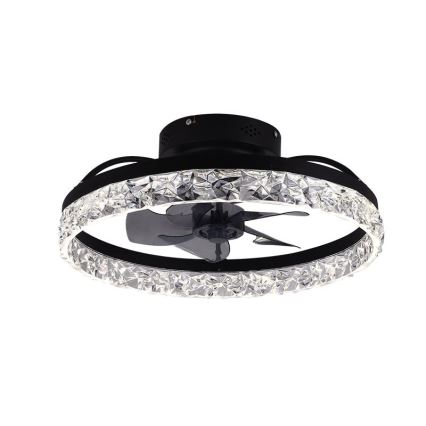 LED Zatemnitvena stropna svetilka z ventilatorjem LED/35W/230V 3000-6500K črna + Daljinski upravljalnik