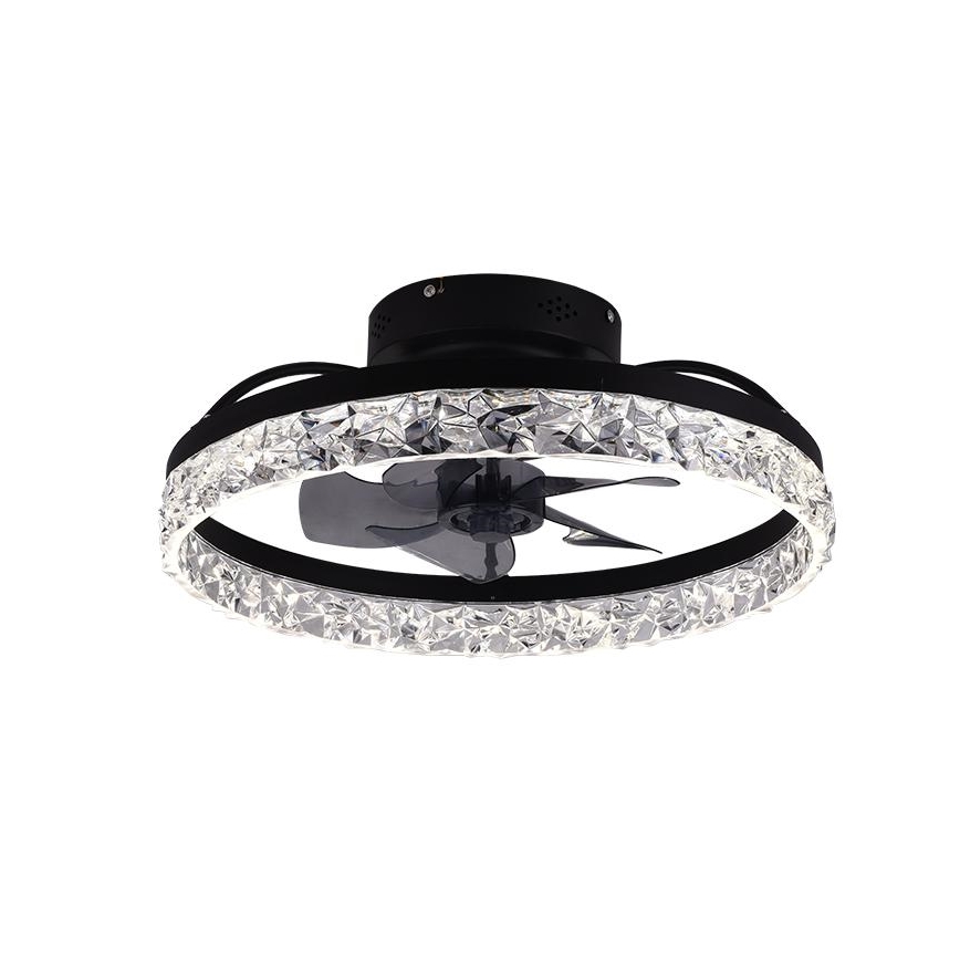 LED Zatemnitvena stropna svetilka z ventilatorjem LED/35W/230V 3000-6500K črna + Daljinski upravljalnik