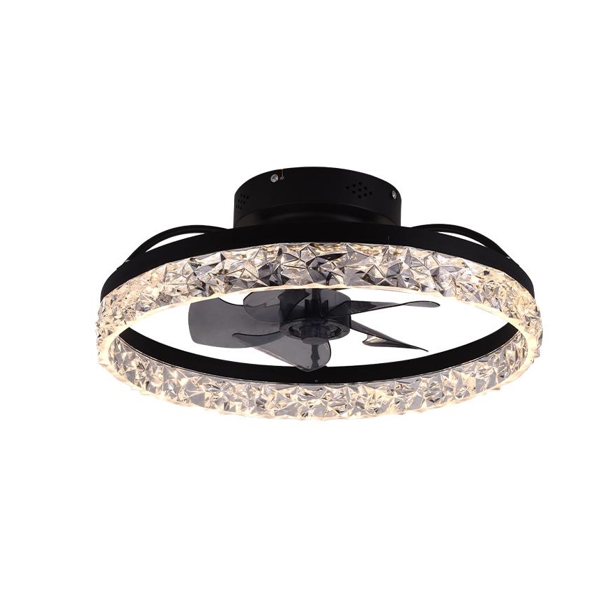 LED Zatemnitvena stropna svetilka z ventilatorjem LED/35W/230V 3000-6500K črna + Daljinski upravljalnik