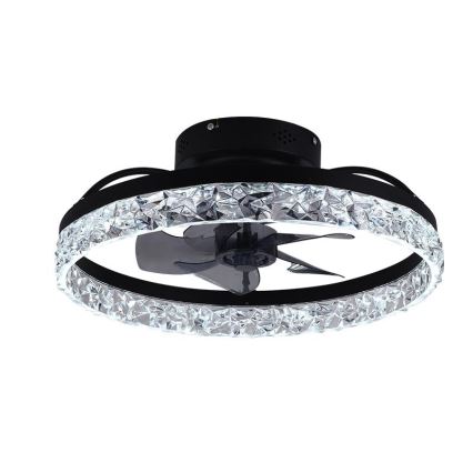 LED Zatemnitvena stropna svetilka z ventilatorjem LED/35W/230V 3000-6500K črna + Daljinski upravljalnik